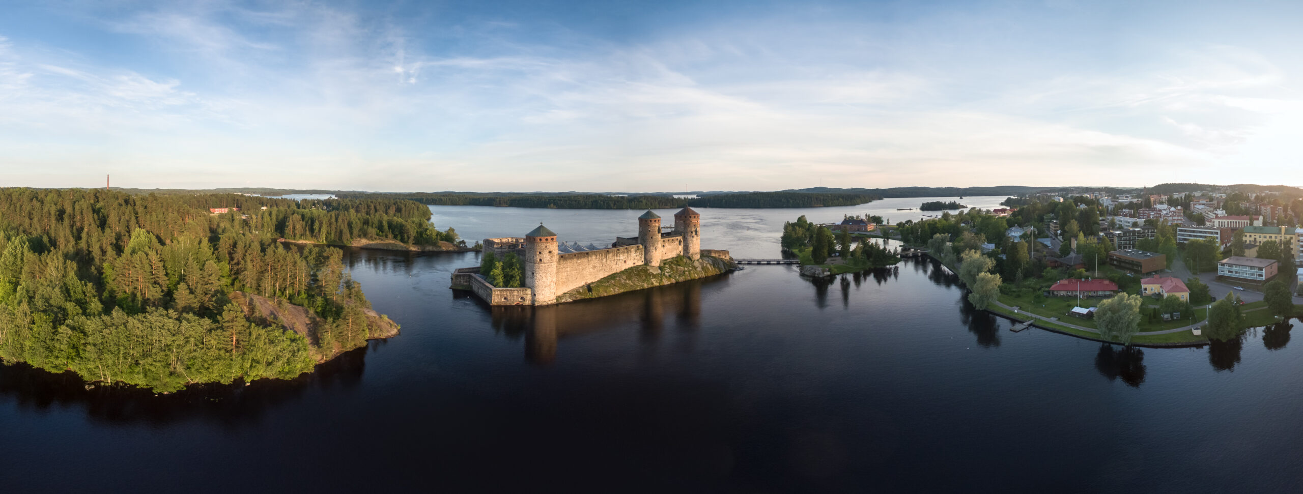 Olavinlinna aerial panorama